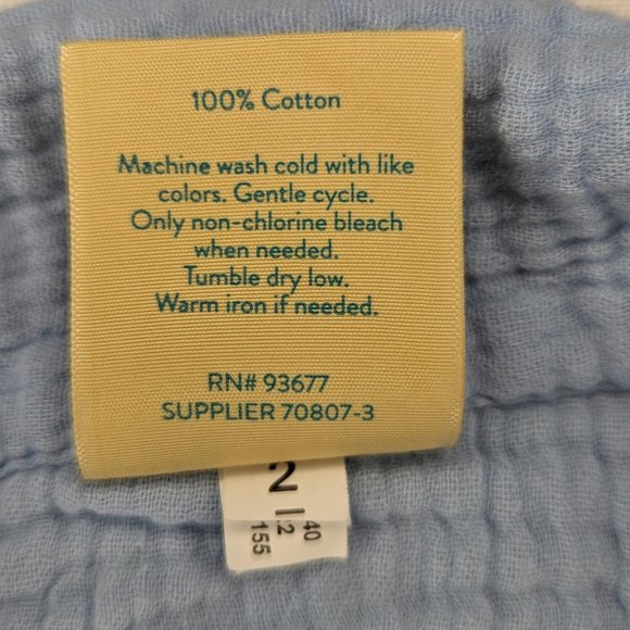 There Abouts Blue Crop Button Short Sleeve Top - Picture 6 of 6